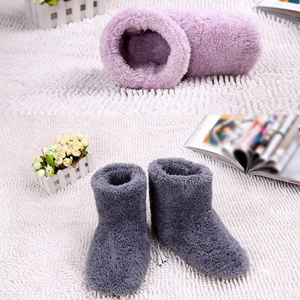 Useful Plush Comfortable USB Charging Foot Warmer Shoes Warm Foot Electric Heated Shoes Winter Warming Slipper