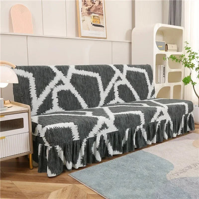 1/2/3Seater Sofa Bed Cover with Elastic Printing Seat Cover Armless Sofa Bed Cover Sofa Covers for Living Room Home Decor