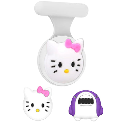 Hello Kitty pink bow retractable leash with AirTag holder for girls