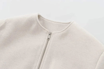 Zipper Bomber Jackets for Women Soft Cropped Long Sleeve Sports