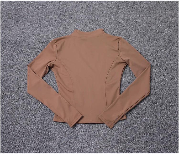Workout sport jacket long sleeve gym training clothing yoga sportswear women
