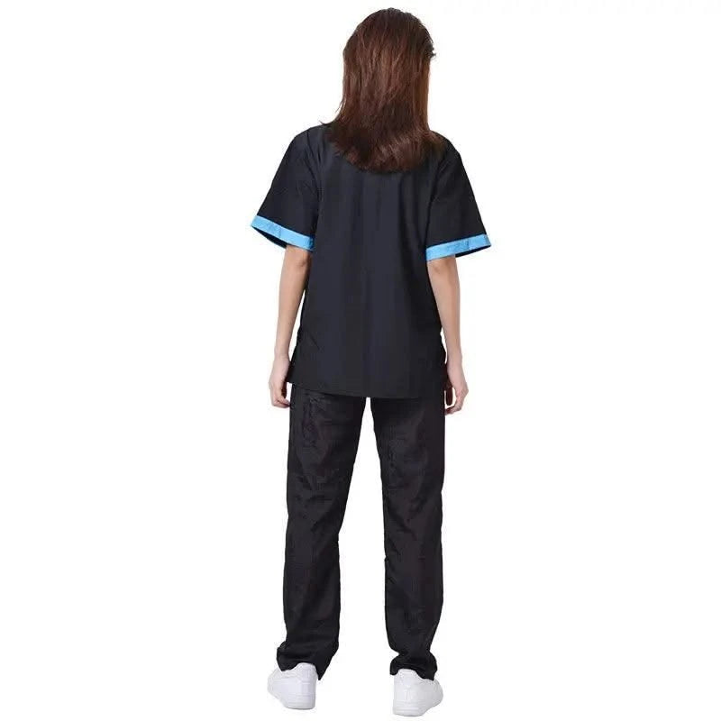 Summer Pet Groomer Uniforms Dog Grooming Clothing Pet Shop Work Clothes Hairdresser Short Sleeve Top Hair Salon Smock Anti Hair