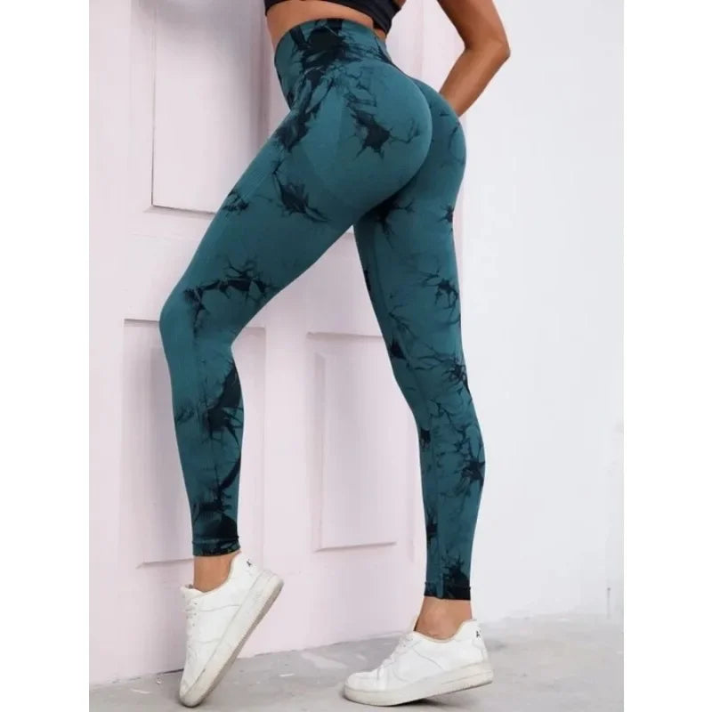 Women Tie Dye Leggings Fitness Sports