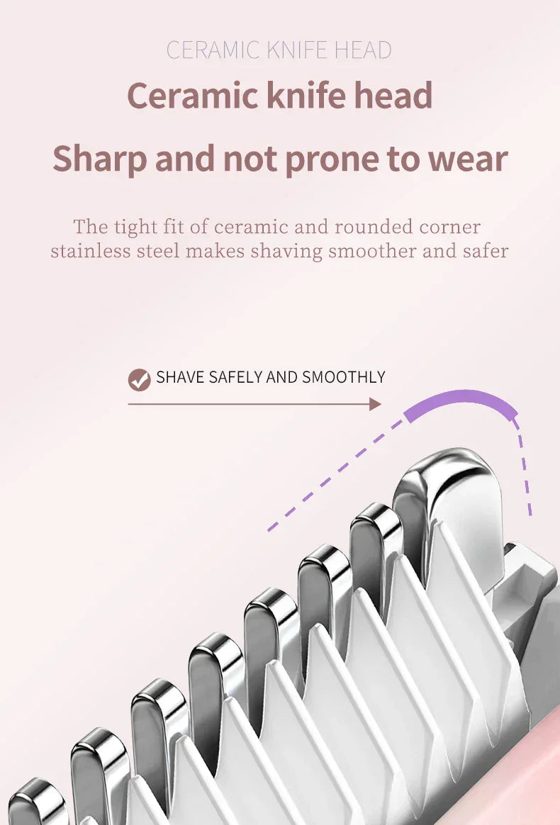 Painless Epilator Electric Shaver for Women Bikini Trimmer Facial Mustache Hair Removal Razor Ladies Face Underarm Legs Electric