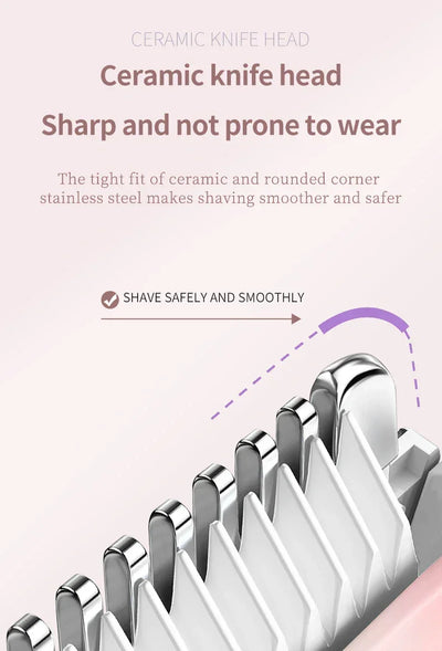 Painless Epilator Electric Shaver for Women Bikini Trimmer Facial Mustache Hair Removal Razor Ladies Face Underarm Legs Electric