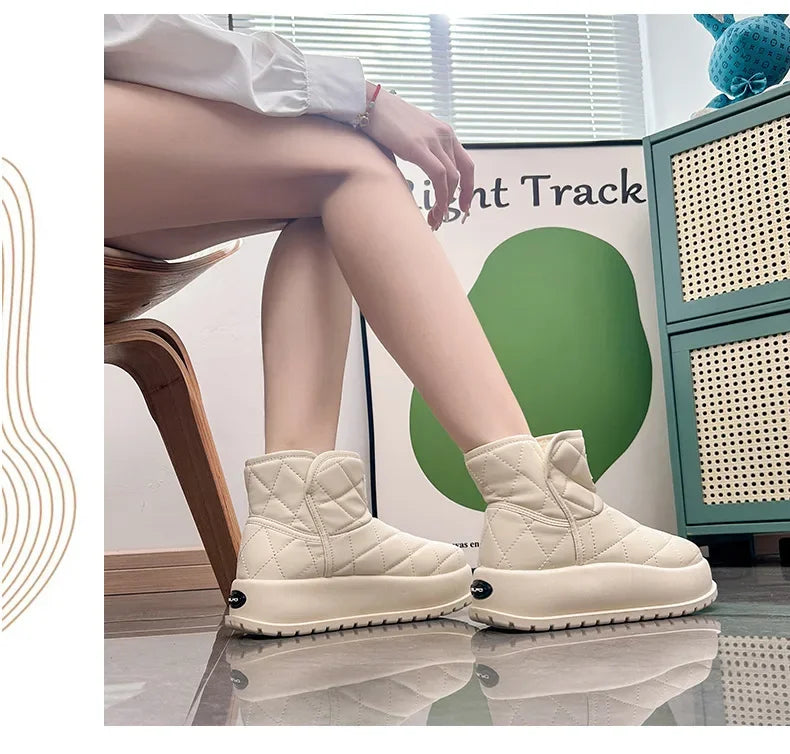 Kalsooni 2024 Winter Velvet Thick Warm Shoes Waterproof Platform Snow Boots for Women