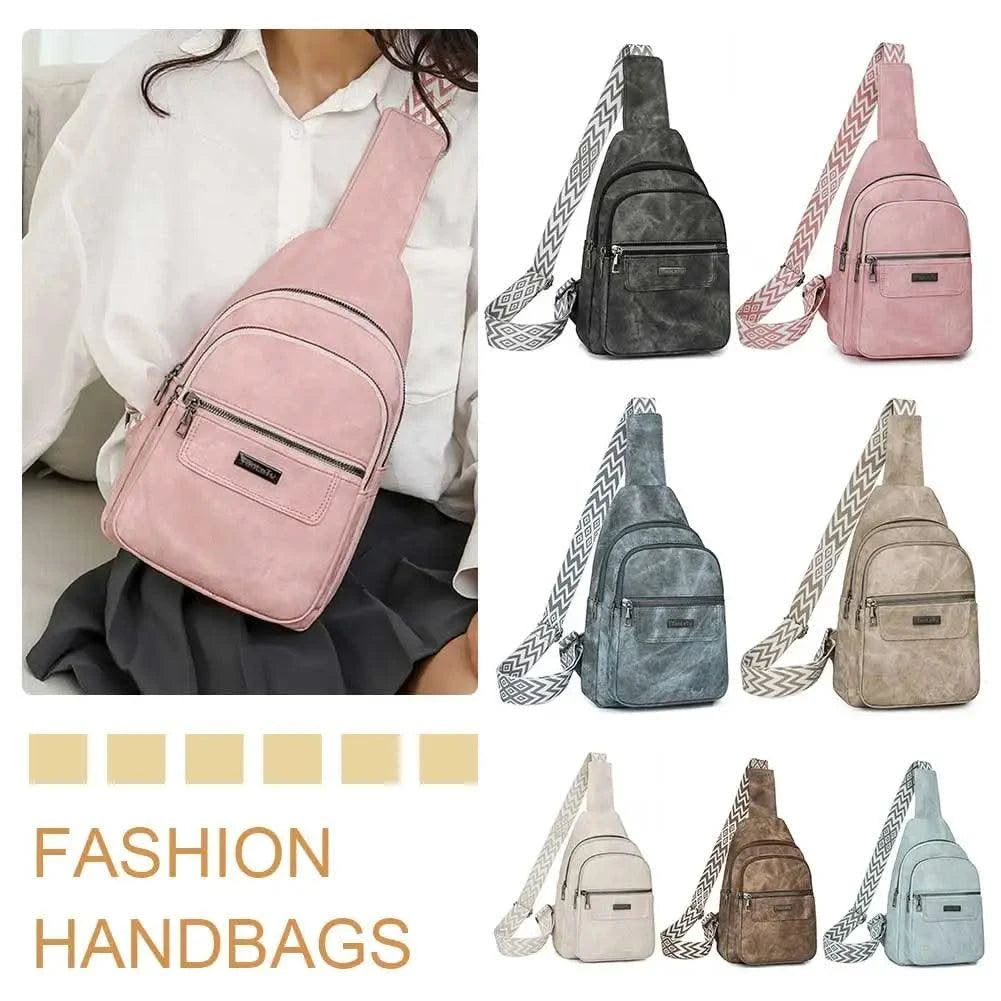 Women Men PU Leather Shoulder Bag Fashion Sling Crossbody Bag