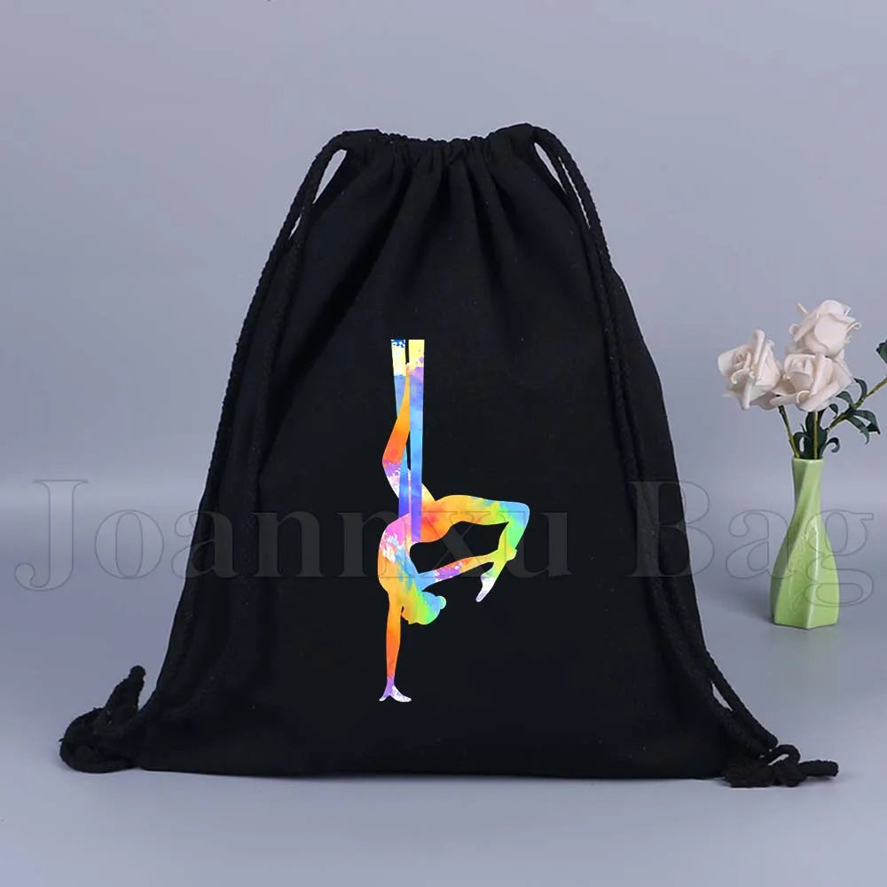 Tumbling Gymnastics Girl Gymnast Women Rhythmic Balance Beam Aerial Yoga Drawstring Backpack Sackpack String Bag String Bags