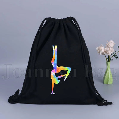 Tumbling Gymnastics Girl Gymnast Women Rhythmic Balance Beam Aerial Yoga Drawstring Backpack Sackpack String Bag String Bags