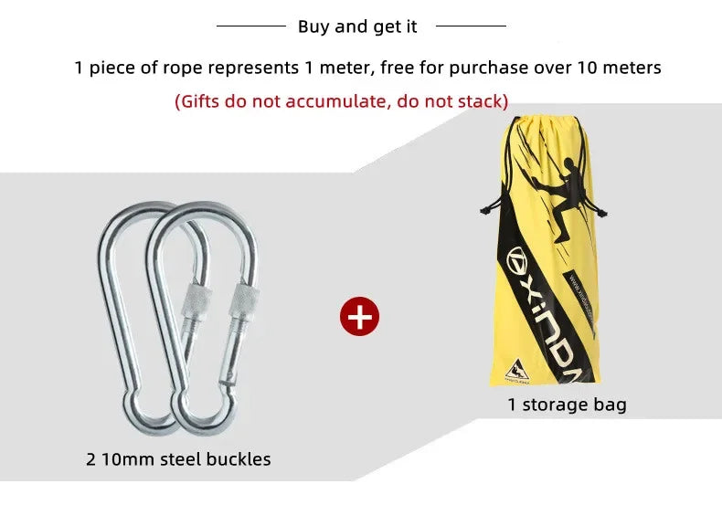 8mm Climbing Rope Outdoor Tree Rock Equipment Mountaineering Lifeline Emergency Survival Safety Gear Escape Rescue Static Rope