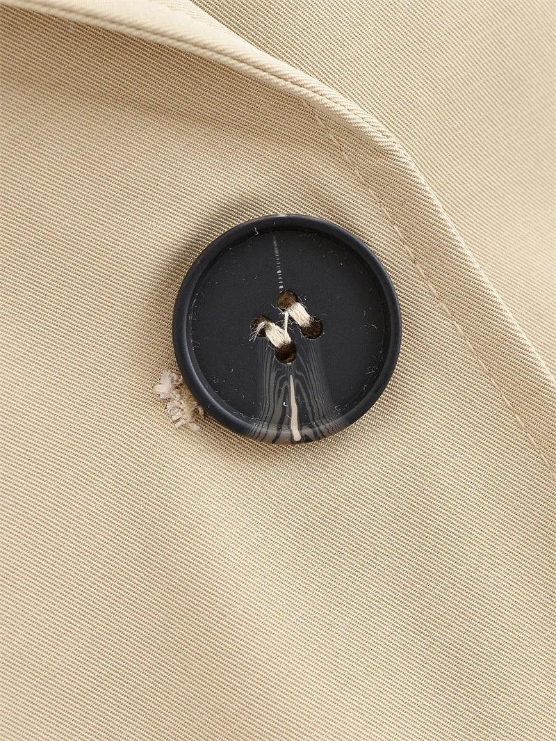 Fashionable khaki short hooded women’s summer jacket casual and versatile