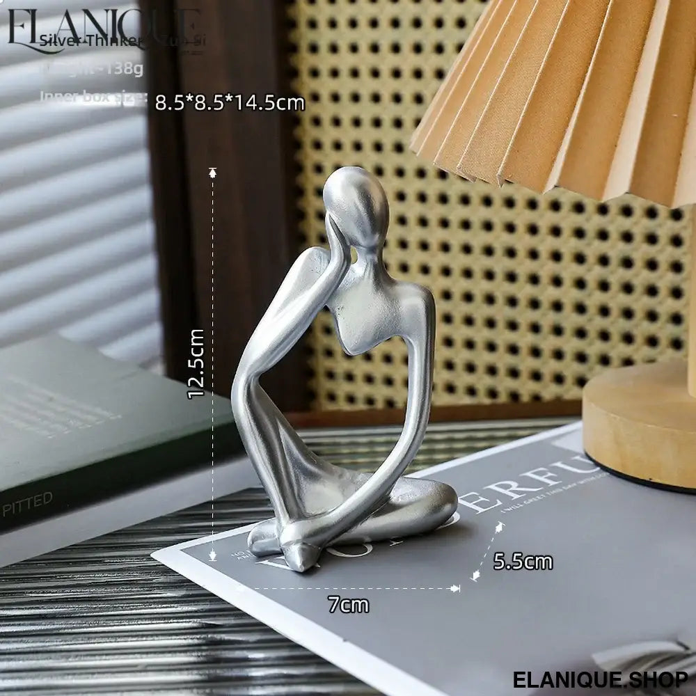 Modern Minimalist Resin Sculpture, Relaxed Character Statue Personalized Custom Name Home Desk Decor
