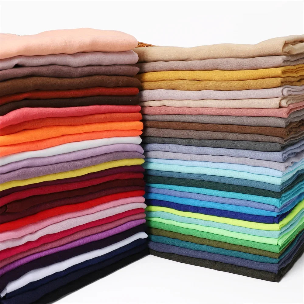 New Cotton Linen Scarf For Women Girls Students Autumn Classic Solid Color Scarves Retro Soft Foulard Viscose Female Wrap Shawls