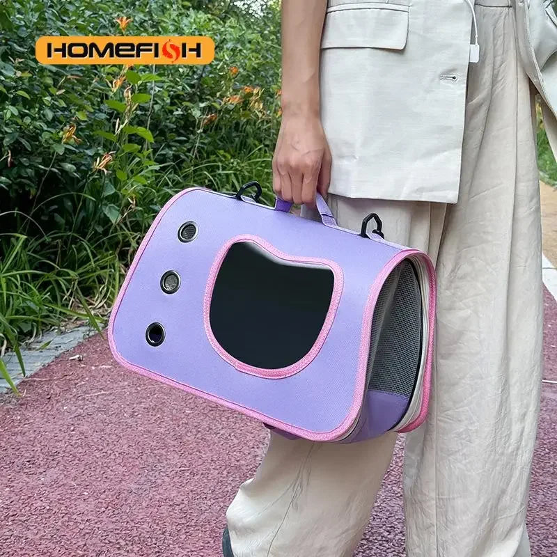 Portable Pet Carrier Bag for Small Dogs Cats Outdoor Foldable Cat Bag Breathable Cat Shoulder Bag Kitten Carrying Bag