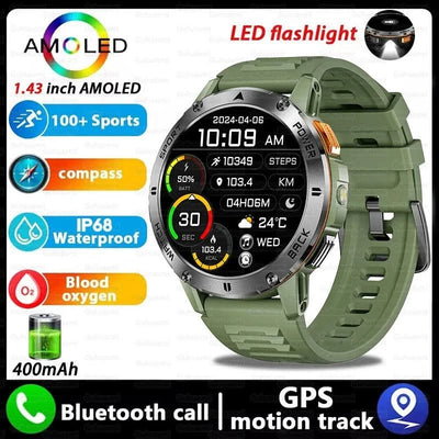 Outdoor Smart Watch Men 1.43'' HD AMOLED