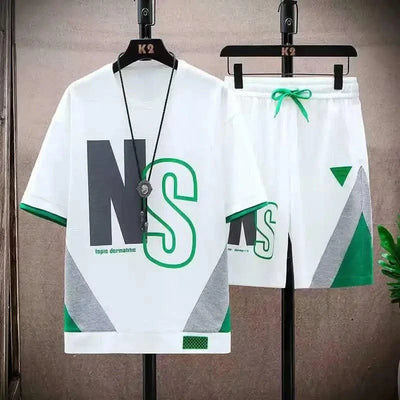 Casual Gradient Men Set T-Shirt Summer