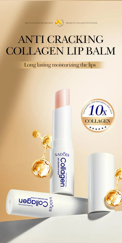 SADOER Collagen Lip Balm Moisturizing Anti Cracking Brightening  Repair Nourishing Hydrating Lipstick Lips Skin Care Products