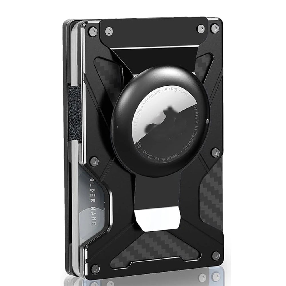 Mag Safe Wallet Money Clip, 2 in 1 Air Tag Holder and Money Clip, [With1 Magnetic Sheets], for Magnetic and Non-Magnetic Phones