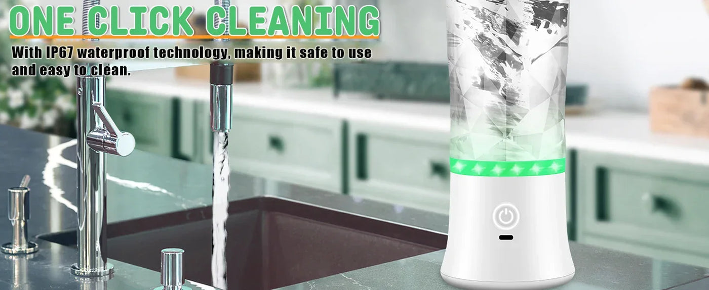 Portable Blender for Smoothies Shakes Juice Personal Small Mini Glass Mixer USB Rechargeable Electric Handheld Watter Bottle