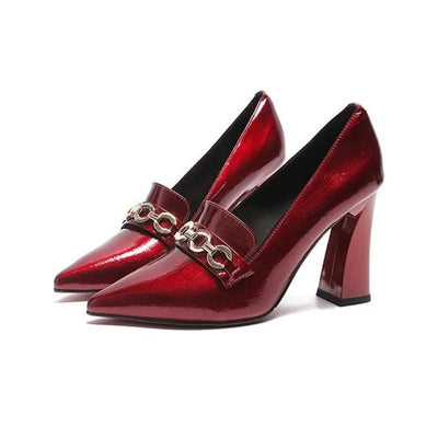 Waterproof Shallow Patent Leather Platform High Heels Shoes | Large Size | High Quality Women's Fashion Shoes 2025 New