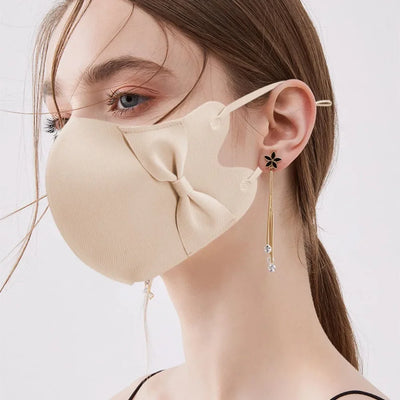 Anti-uv UPF50+ Ice Silk Sunscreen Mask 3D Bow Anti-sun Mask Traceless Summer Outdoor Sports Face Mask Breathable Golf Mask