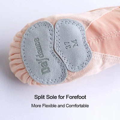 Zapatos de Ballet para mujer y niña, zapatillas de baile de la academia de baile, suela dividida suave, tela elástica