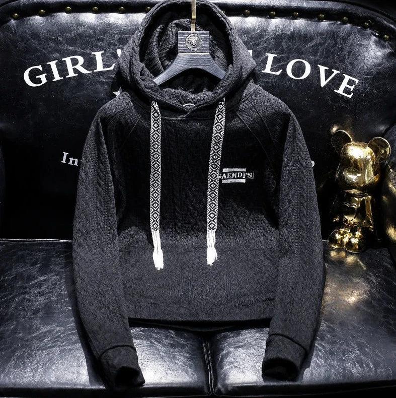 Sweatshirts for Man Cropped Hooded Men's Clothing Solid Green Hoodies Novelty and Cheap New in Loose Designer Streetwear Cotton