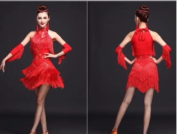 New Latin Dance Dress Women/Girls/Lady New Sexy Fringe Salsa/Ballroom/Tango/Cha Cha/Rumba/Samba/Latin Dresses For Dancing