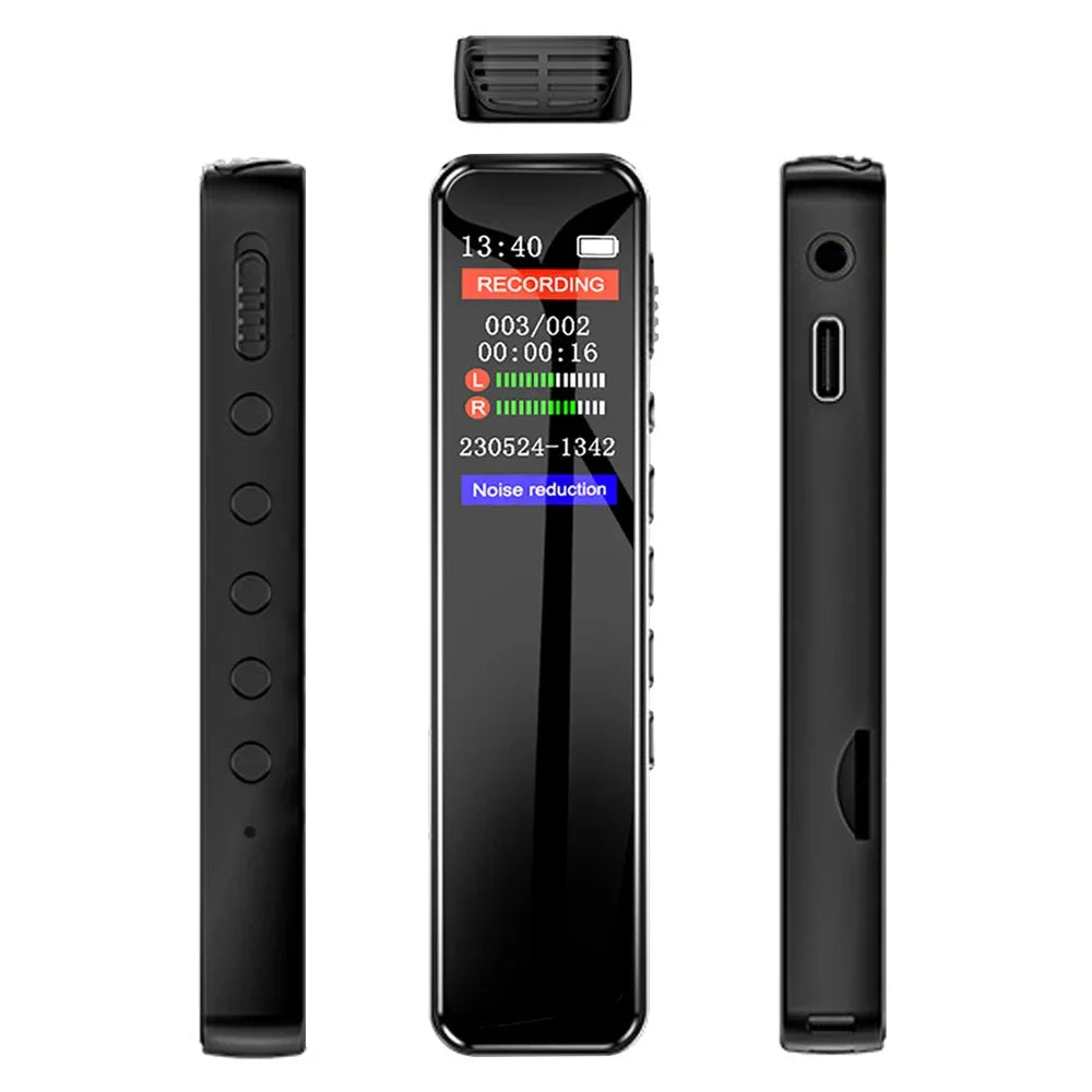Digital Voice Recorder High-Quality Noise Reduction Record with Playback MP3 Music Player Activated Record 1536KBPS HD Recording