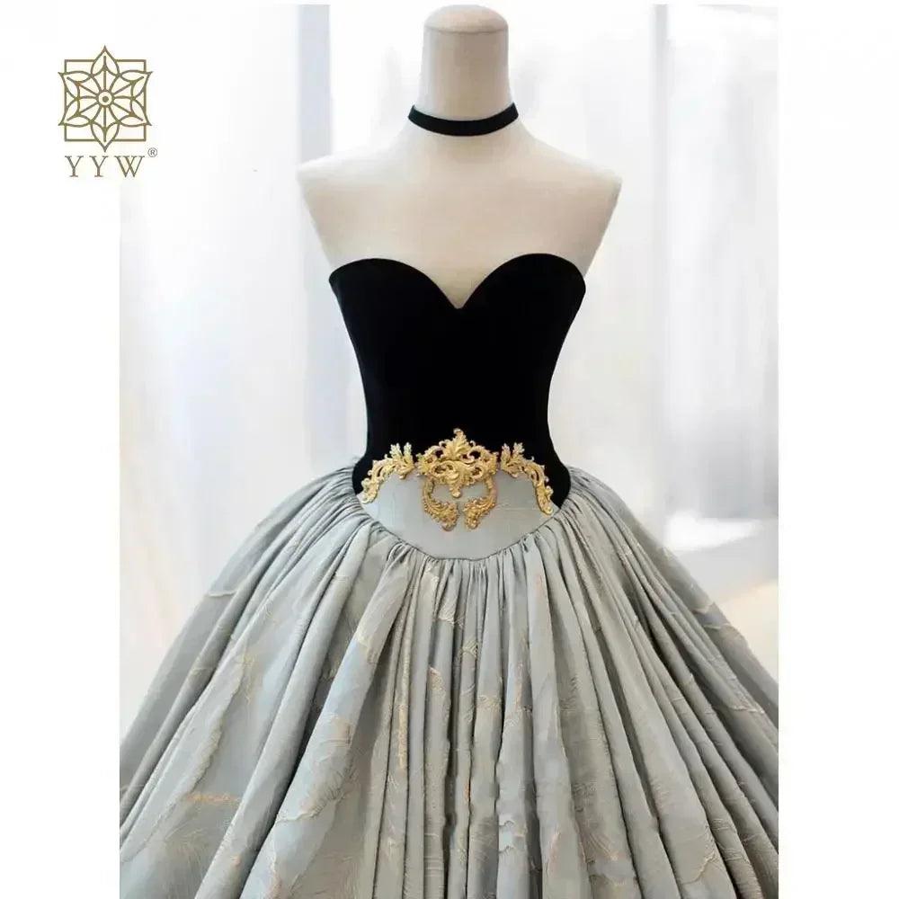 Luxury dress for women ladies sleeveless elegant wedding ball gown ceremony party stain banquet vestido red carpet