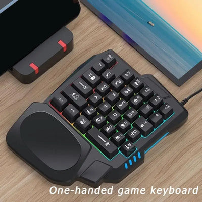 35 key Gaming Keyboard Single Hand Usb Wired One Handedly RGB Backlight Mini Keyboard for Gamer Laptop Desktop PC