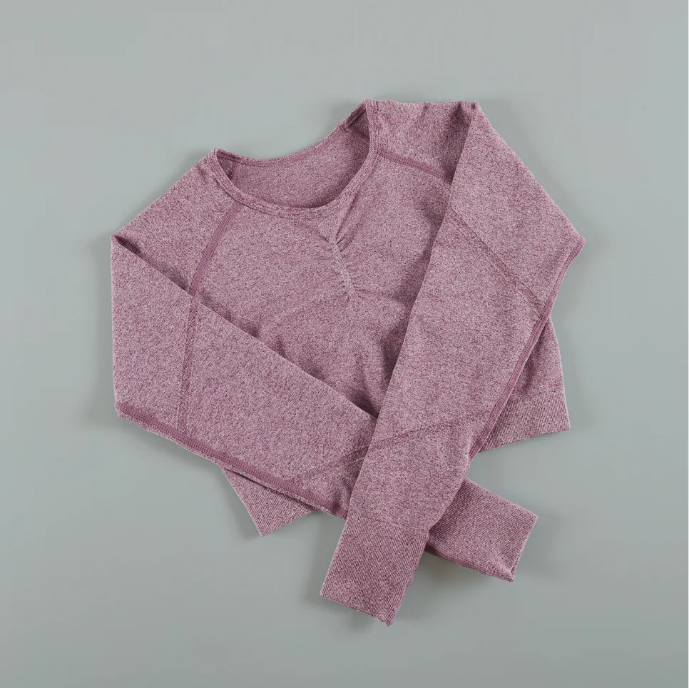 Women's Crop Top Long Sleeves Workout