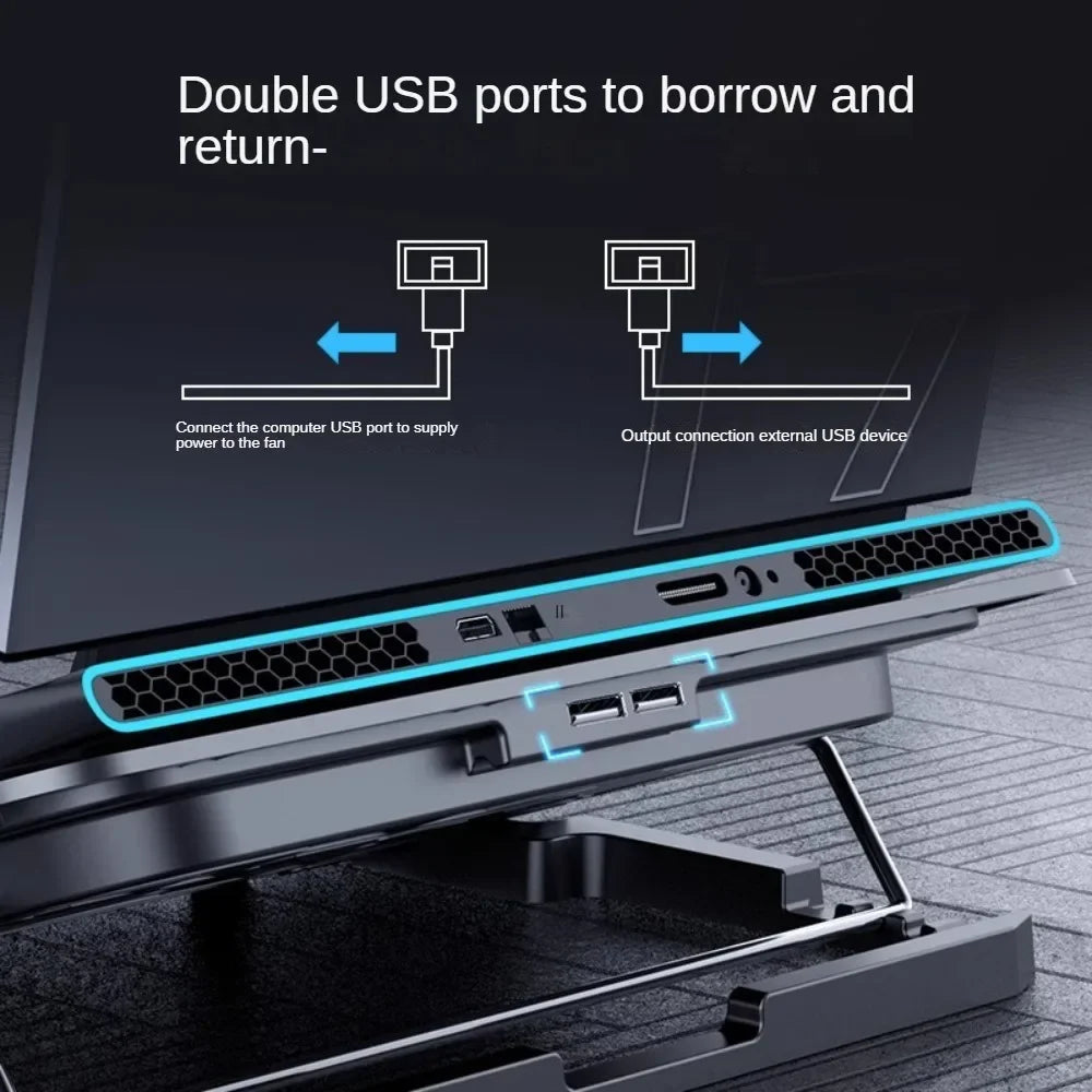 12-17 Inch Laptop Cooling Pad - 6 Quiet Fans Portable Air Cooler for Notebook Gaming with Stable Stand USB