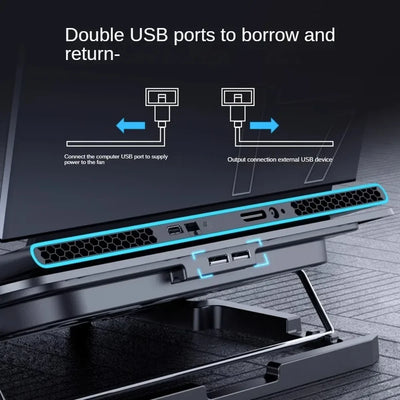 12-17 Inch Laptop Cooling Pad - 6 Quiet Fans Portable Air Cooler for Notebook Gaming with Stable Stand USB