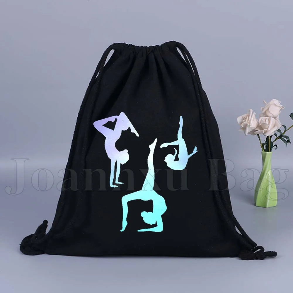 Tumbling Gymnastics Girl Gymnast Women Rhythmic Balance Beam Aerial Yoga Drawstring Backpack Sackpack String Bag String Bags