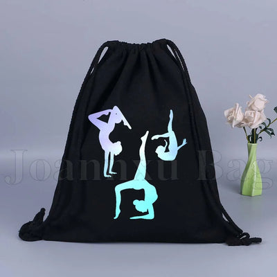 Tumbling Gymnastics Girl Gymnast Women Rhythmic Balance Beam Aerial Yoga Drawstring Backpack Sackpack String Bag String Bags