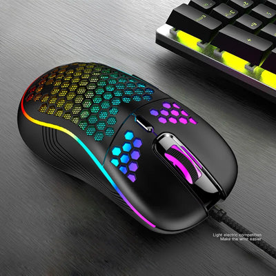 2.4G Wireless Gaming Mouse Portable Wired Mouse RGB Lighting Charging Mouse Ergonomic Honeycomb Design for Desktop Laptop Xiaomi