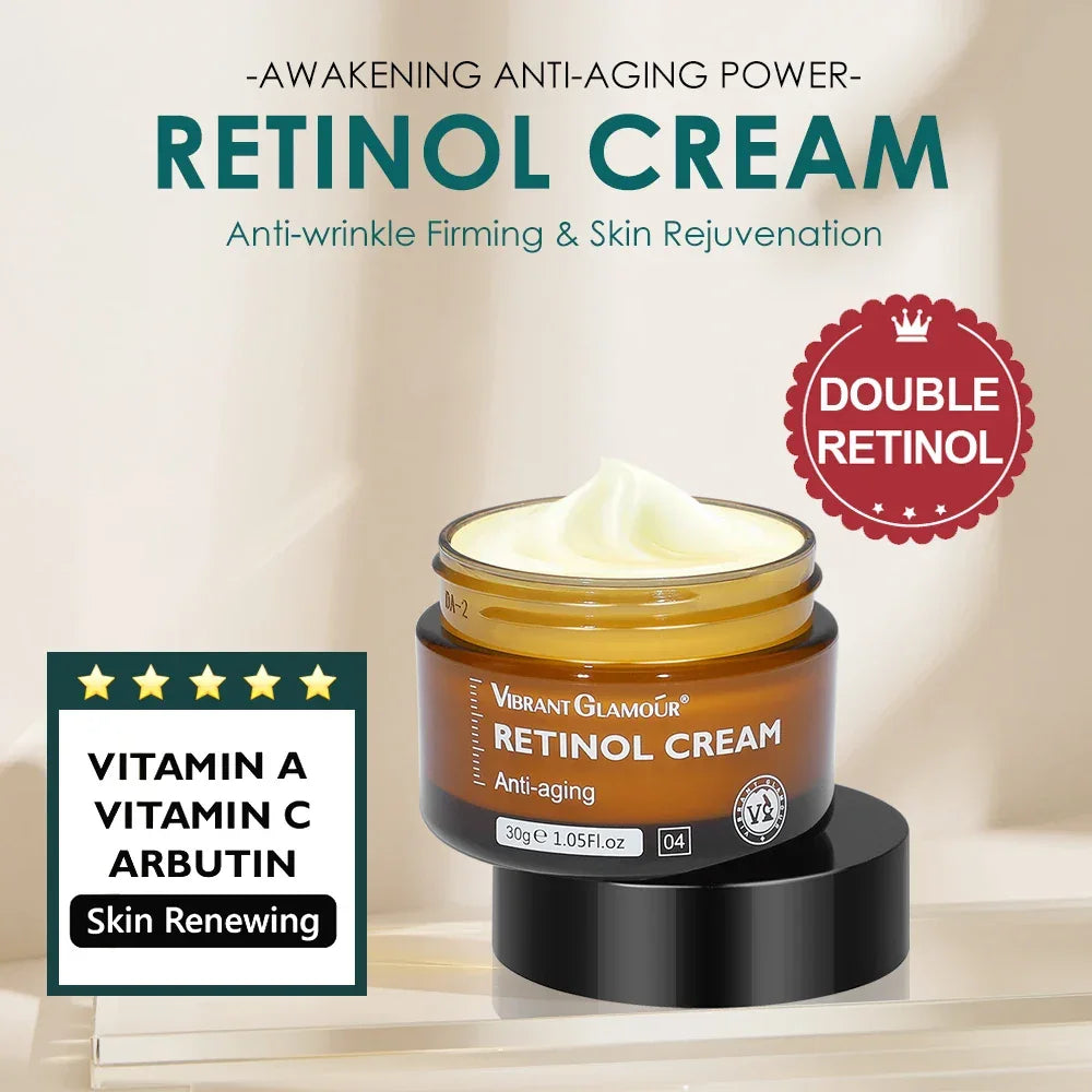 Retinol Face Cream and Eye Serum Firming Lifting Anti-Aging Wrinkle Reduce Wrinkle Fine Lines Facial Skin Care Product