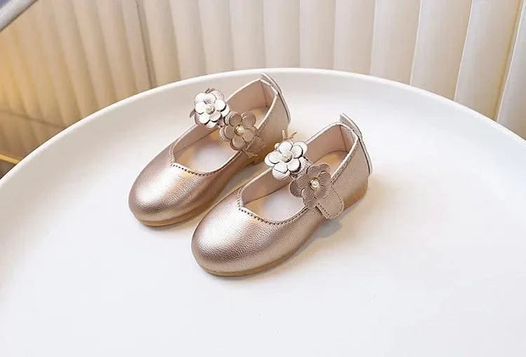 Spring Autumn Little Girls Ballet Shoes Sweet Chic Kids Fashion Princess Leather Shoes Causal Versatile Children's Flats Soft