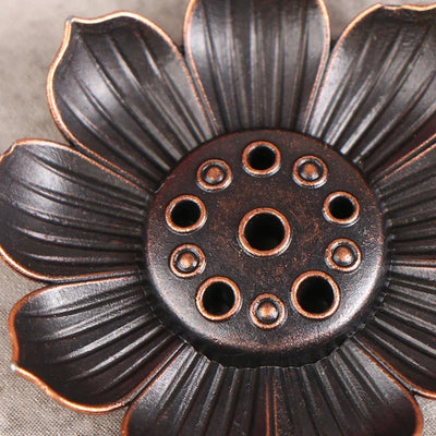 Buddhism Lotus Line Incense Holder Plate Alloy Incense Burner Temples Yoga Studios Home Decoration
