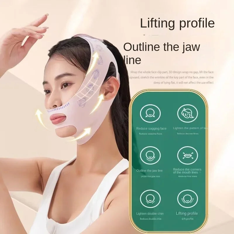 Face slimming bandage v face lifting tighten facial nasolabial folds double chin to improve sleep facial engraving mask lifting