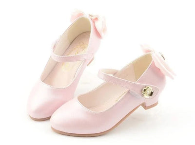 Children Leather Bowknot High Heel Girls Shoes | Princess Shoes | Casual Shoes for Kids(27-38) | Party | Dance Performance | Fancy dress Sandals