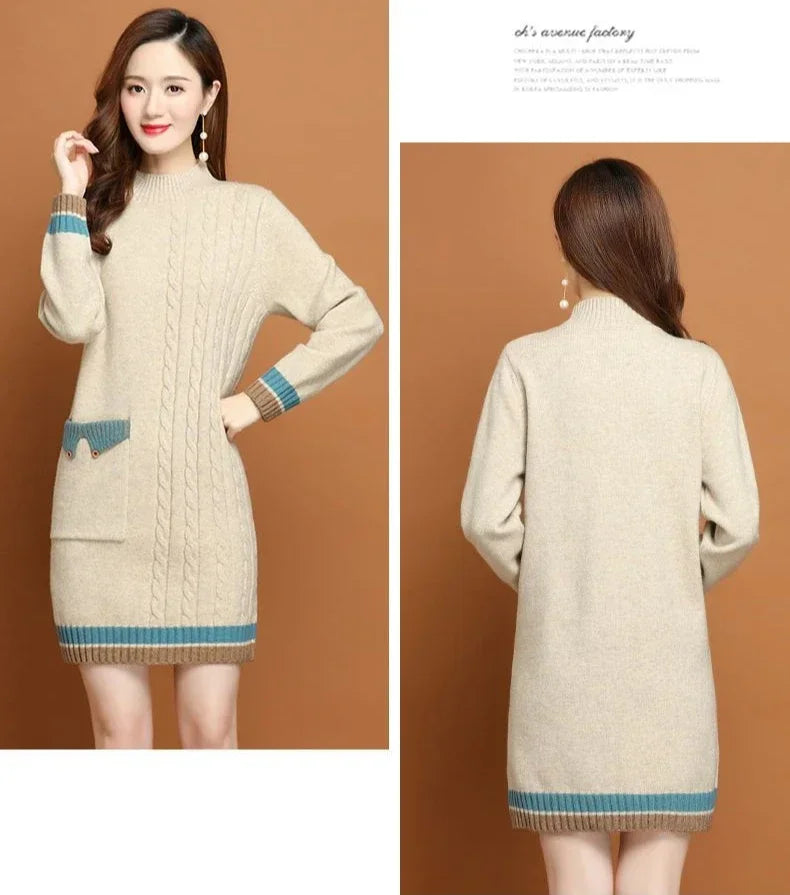 Woman Knitted Dress Bodycon Crochet Dresses for Women Cheap Casual Thic X Elegant Luxury Long Sleeve Aesthetic Sensual Sexy Xxl