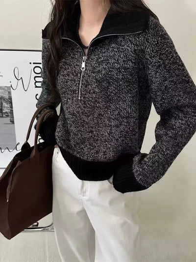 100% Wool Cashmere Sweater Women's Clothing Lapel Soft Luxury Thicken Pullover Autumn/Winter Flower Yarn Knit Jacket Tops Female