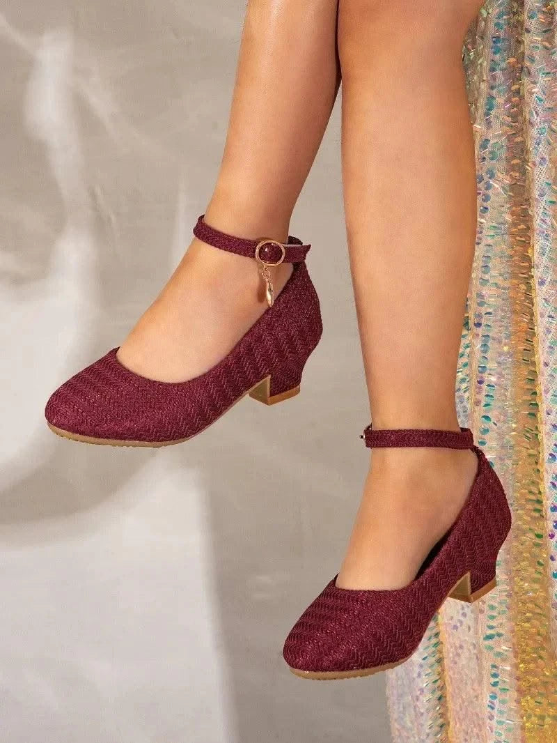 Non-slip Children's Leather Shoes with Heels | Catwalk | Versatile Girls Fashion |  Kids | Princess, Wedding, Party Shoes