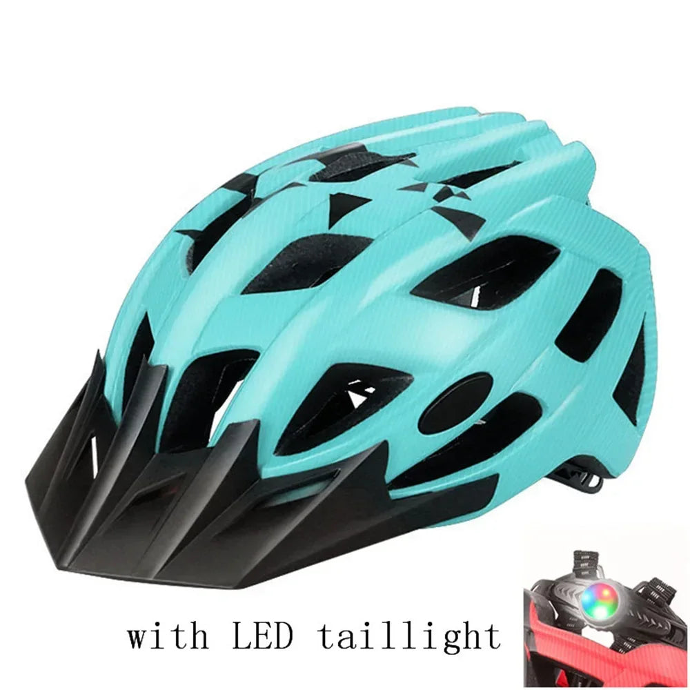 NEW Ultralight Bicycles Helmets Men Mountain Bike Helmet Integ-mold MTB Helmet With led Warning light Cycling Safely Cascos