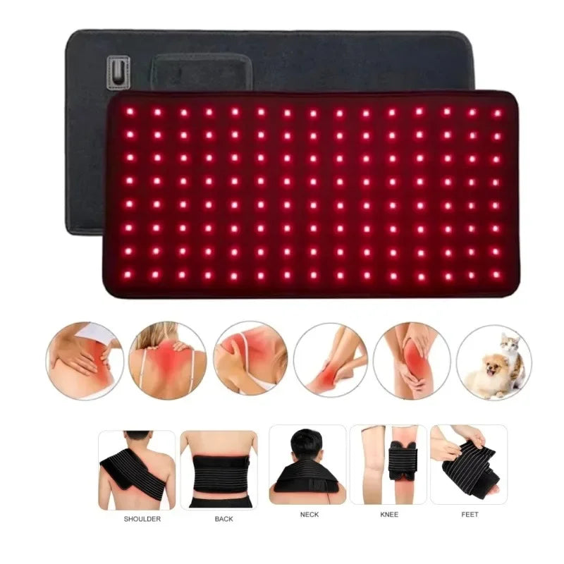 Red Light Belt 660nm&850nm Infrared Light Therapy Pad for Body Fatigue Deep Therapy for Back Knee Hands Feet Relief