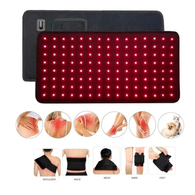 Red Light Belt 660nm&850nm Infrared Light Therapy Pad for Body Fatigue Deep Therapy for Back Knee Hands Feet Relief