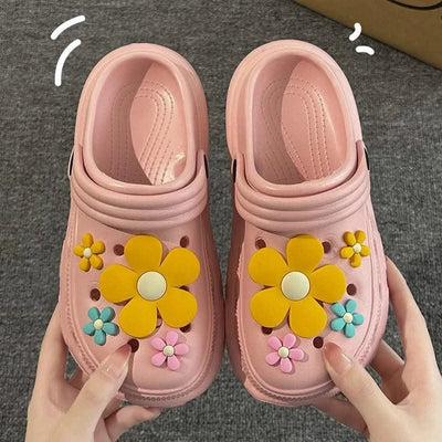 Children's Clogs For 6-18 Year Kids Sandals Cool Mules Outer Wear Summer Casual Hole Shoes For Boys And Girls Slippers