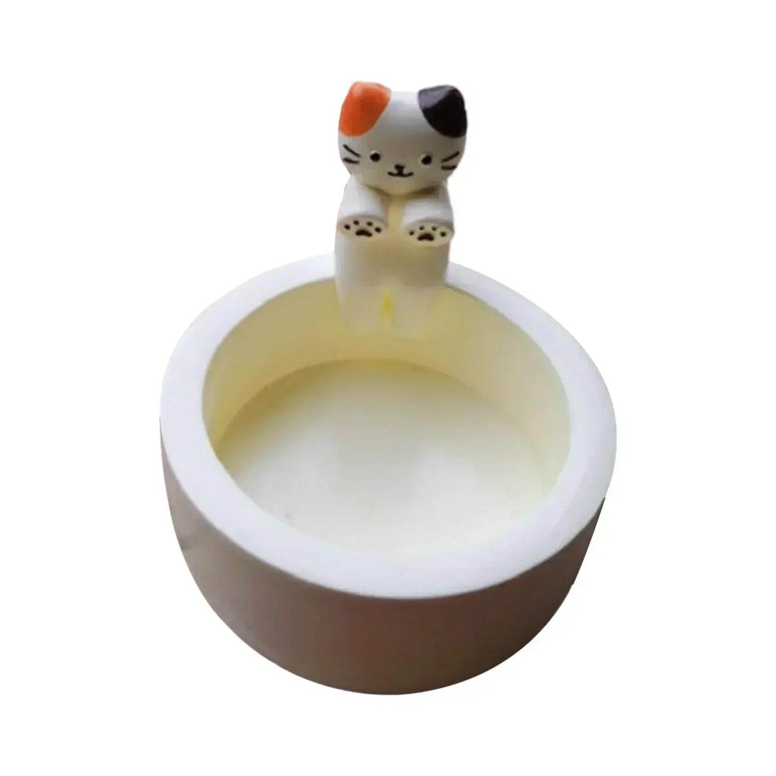 Cartoon cat candle holder tea light office home desktop decorative ornaments cute candlestick craft decoration